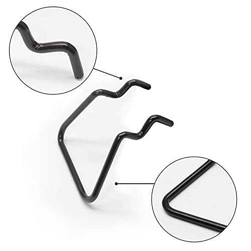 16Pcs Pegboard Plier Holders, Stainless Steel Double Loop Pegboard Hooks, Black Shelving Display Hooks for Shop Store Supermarket Hanging Tools