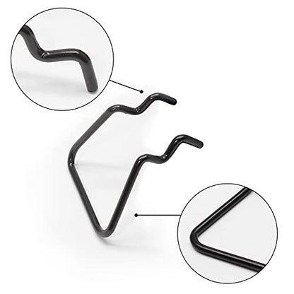 16Pcs Pegboard Plier Holders, Stainless Steel Double Loop Pegboard Hooks, Black Shelving Display Hooks for Shop Store Supermarket Hanging Tools