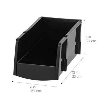IRIS USA 8-Pack, Large Stackable Storage Bins, Black - size: Large - 8 Pack