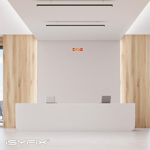 iSYFIX Exit Signs with Right & Left Arrow, 2 Pack, 12x4 Inch - color: Plastic Righ&Left Glow, size: 2 Pk 12x4
