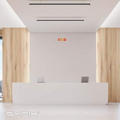 iSYFIX Exit Signs with Right & Left Arrow, 2 Pack, 12x4 Inch - color: Plastic Righ&Left Glow, size: 2 Pk 12x4