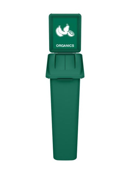 Waste Wise 23 Gallon Recycled HDPE Waste and Recycling Bin for Commercial Spaces - (Green Organics, Lid) - color: Green Organics Lid