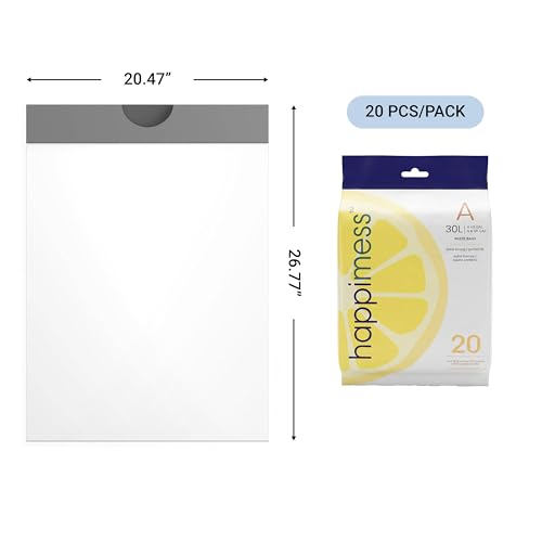 happimess 20-Count Lemon 8 Gal Drawstring Trash Bags, White, Pack of 3 - color: White (Lemon Scented), size: 60 Count (Pack of 1)