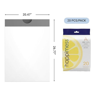 happimess 20-Count Lemon 8 Gal Drawstring Trash Bags, White, Pack of 3 - color: White (Lemon Scented), size: 60 Count (Pack of 1)