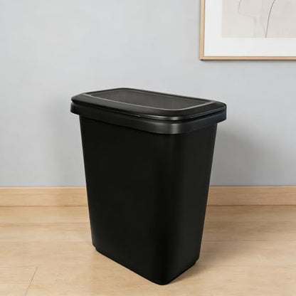 Kitchen Trash Can 20.4 Gallon, Dual Compartment Garbage & Recycling Bin with Lift Top Lid, Plastic Wastebasket for Kitchen, Office, Home - Black