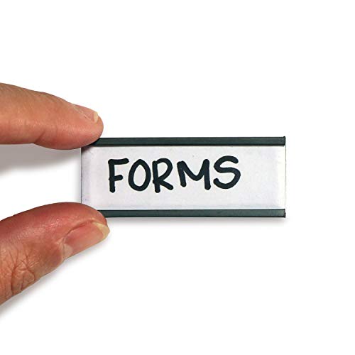 SmartSign Magnetic 'C' Channel Label Holders for Metal Racks and Shelves | 0.75" x 2" Pack of 25 - size: 0.75" x 2"
