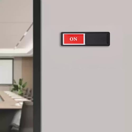 ON OFF Slider Sign, On Off Door Indicator Sign, Sliding Privacy Signs - color: Black On Off