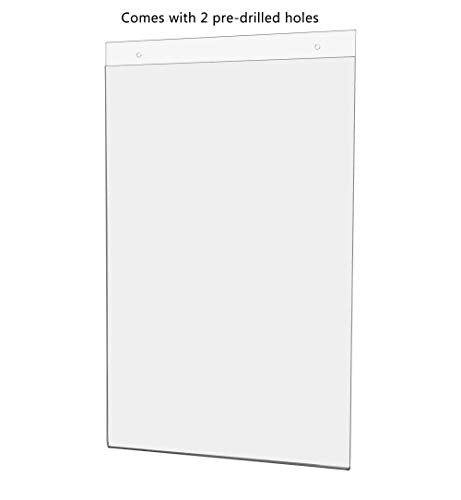 25 Pack Wall 11" x 17" with 2 Predrilled Holes and Hanging Hardware for Promotional Posters and Event Announcements at Concert Venues and Trade Shows Clear Acrylic by Marketing Holders - size: 11"w x 17"h
