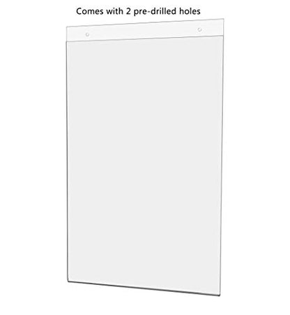25 Pack Wall 11" x 17" with 2 Predrilled Holes and Hanging Hardware for Promotional Posters and Event Announcements at Concert Venues and Trade Shows Clear Acrylic by Marketing Holders - size: 11"w x 17"h