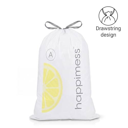 happimess 20-Count Lemon 8 Gal Drawstring Trash Bags, White, Pack of 2 - color: White (Lemon Scented), size: 40 Count (Pack of 1)
