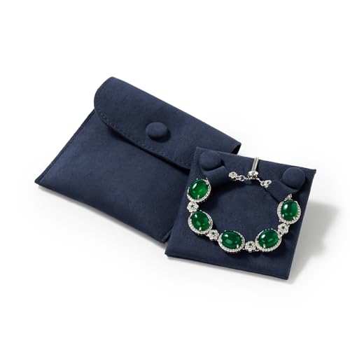 Oirlv Blue Velvet Bracelet Pouch Travel Case - color: Blue, size: 3.54"×3.54"