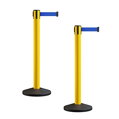 Crowd Control Warehouse RBB-150 Retractable Belt Barrier Stanchions, 2 Pack