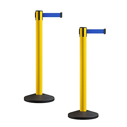 Crowd Control Warehouse RBB-150 Retractable Belt Barrier Stanchions, 2 Pack