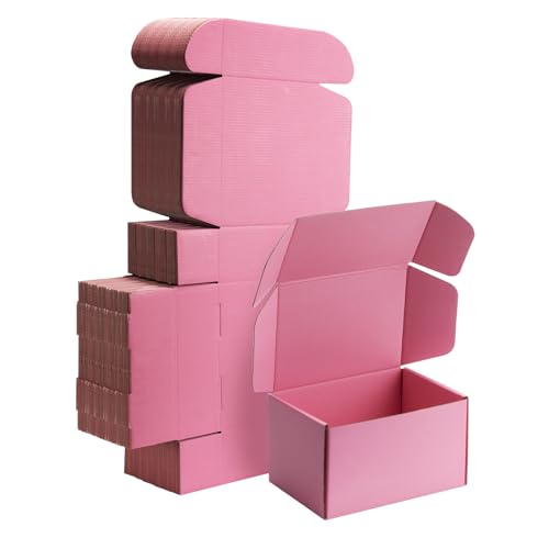 7x5x4 inch Pink Shipping Boxes for Small Business- Set of 25 - color: Pink, size: 7x5x4 Inch