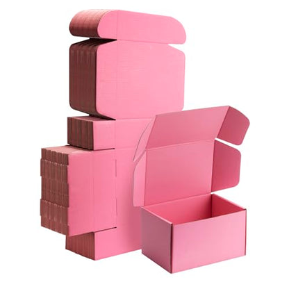 7x5x4 inch Pink Shipping Boxes for Small Business- Set of 25 - color: Pink, size: 7x5x4 Inch
