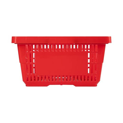 Restaurantware Plastic Shopping Basket, Red, with Plastic Handles - style: Plastic Handles