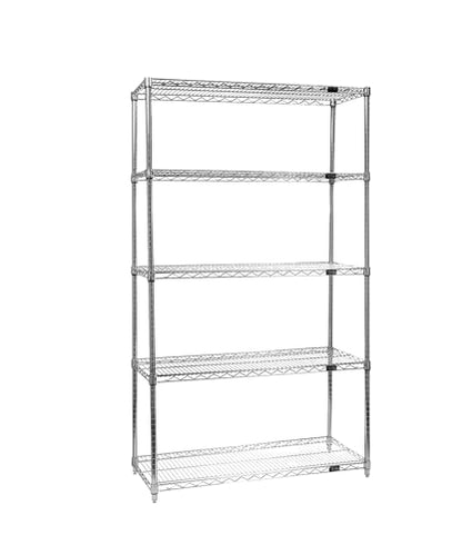 Quantum Storage Systems WR86-1248C Starter Kit Wire Shelves Chrome 4 Shelves 86" H x 48" W x 12" D - size: 86H x 48W x 12D