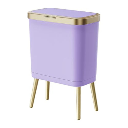 Procade Purple Bathroom Trash Can with Lid and Legs,Small Gold Garbage Can - color: Purple