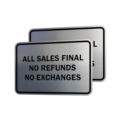 Signs ByLITA Classic Framed All Sales Final Sign (Brushed Silver) - X-Large 2 Pack - color: Brushed Silver, size: X-Large (7" x 10") 2 Pack