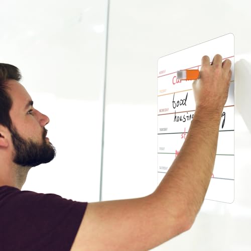 Outus 2 Pieces Magnetic Weekly Dry Erase Boards Erasable, Simple Style - style: Simple Style