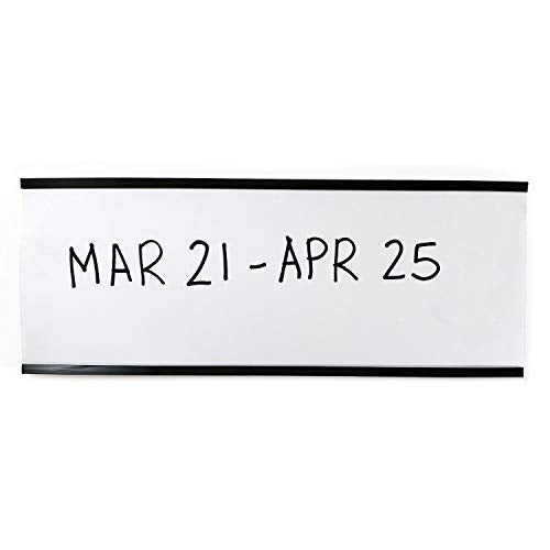 SmartSign (10-Pack) Magnetic C Channel Card Label Holders - 3" x 8" Metal Racks and Shelf Label Holders with Paper Inserts - size: 3" x 8" pack of 10