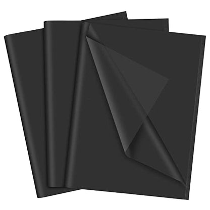 NEBURORA 60 Sheets Black Tissue Paper Set Halloween Gift Wrap Paper(Black) - color: Black