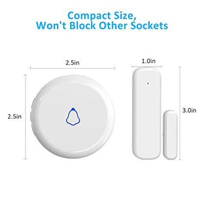 Wireless Door Chime, Door Sensor Chimes When Door Opens/Business Entering - size: 3 Sensors +2Receivers