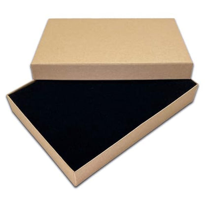 TheDisplayGuys 12-pack Cardboard Gift Boxes w. Velvet Jewelry Insert & Lids - color: Kraft Brown