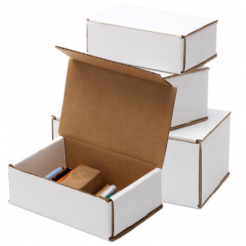 The Boxery Corrugated Mailers White Tuck Shipping Boxes (9x5x4) - size: 9x5x4