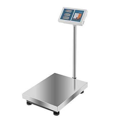 300KG/661lbs Weight Electronic Platform Scale,Stainless Steel High-Definition LCD Display,Digital Floor Heavy Duty Folding Scales,Perfect for Luggage Package Price Computing Postal Shipping Mailing