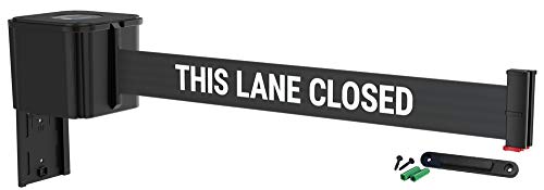Wall Mount Black Retracta-Belt 15' This Lane Closed Belt Barrier - color: Black Case w/ This Lane Closed Belt, size: 15' Belt
