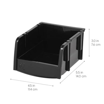IRIS USA 24-Pack, Extra Small Stackable Storage Bins, Black - size: Extra Small - 24 Pack