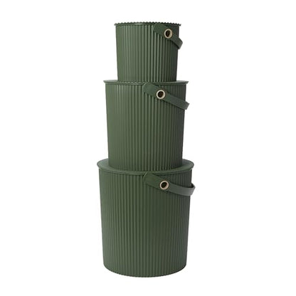 Hachiman Bucket Set of 3 Mini, Large, & Extra Large - color: Garden Green, size: Set of 3