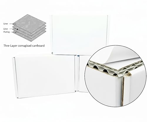 White Corrugated Cardboard Shipping Boxes 8x6x4 Inches Set of 2 - size: 8x6x4 inch 2 Pack