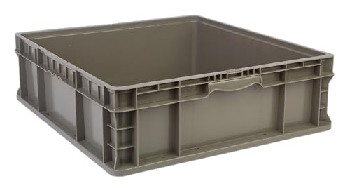 Hudson Exchange 24 x 22 x 7.5 (2 Pack) Straight Wall Handled Storage Container Tote, Gray/Brown