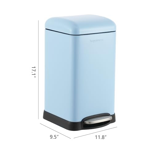 happimess Betty Retro Mini 3.2 Gal Step Trash Can, Tide Pool Blue - color: Tide Pool Blue
