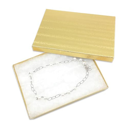 TheDisplayGuys 25 Cardboard Gift Jewelry Boxes w/Paddings #53-5.4x3.9x1 - color: Gold Foil