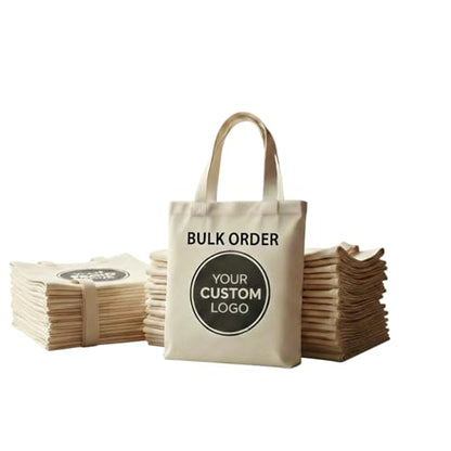 100 of Custom Tote Bags with Colorful Logo or Text