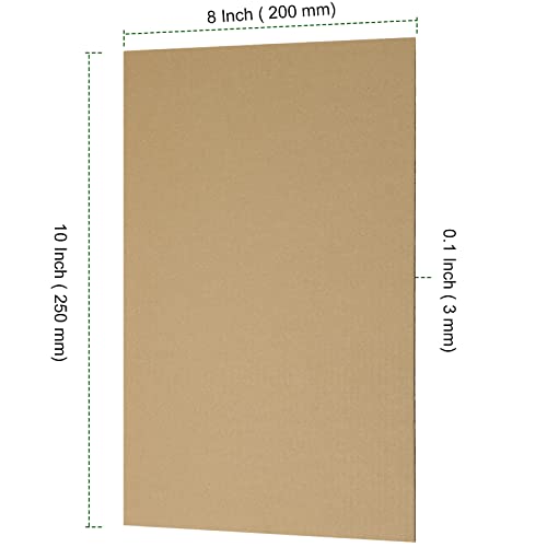 PINGEUI 100 PCS Brown Kraft Corrugated Cardboard Sheets, 8 x 10 Inches, 1/8" Thick, Packing, Mailing, Crafts - size: 100 PCS 8 x 10 Inch