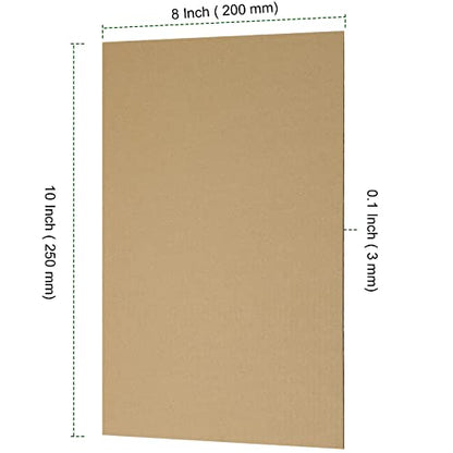 PINGEUI 100 PCS Brown Kraft Corrugated Cardboard Sheets, 8 x 10 Inches, 1/8" Thick, Packing, Mailing, Crafts - size: 100 PCS 8 x 10 Inch