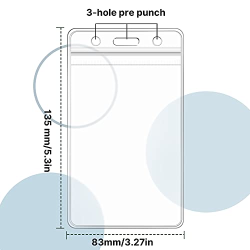 Zonon 150 Pcs Name Badge Holder 3.27 x 5.3 Inch Clear Plastic Card Sleeve - size: 3.27 x 5.3 Inch