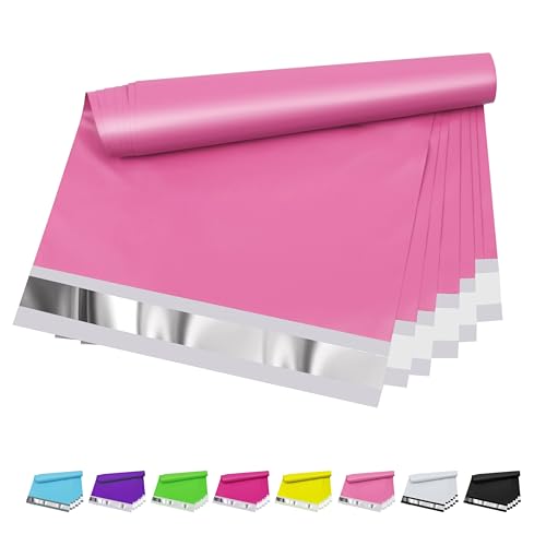 Poly Mailers 10x13 Inch, 100 Pack, Pink Shipping Bags, 2.4 Mil - color: Pink, size: 10x13 Inch 100 Pcs