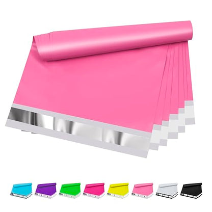Poly Mailers 10x13 Inch, 100 Pack, Pink Shipping Bags, 2.4 Mil - color: Pink, size: 10x13 Inch 100 Pcs