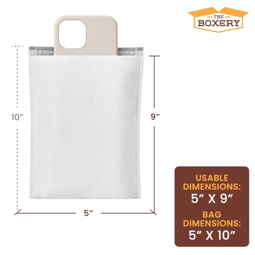 The Boxery 5x10" #00 Poly Bubble Mailers 250 Pack, Padded Envelopes, Self Seal, Waterproof Shipping Bags for Shipping & Packaging - size: #00 5x10'' (250)