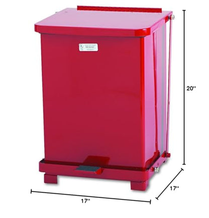 Rubbermaid Commercial Products Defenders Biohazard Steel Trash Can Step-On 4 GAL Red Hospital/Doctor's Office/Healthcare Facilities - color: Red, size: 4G