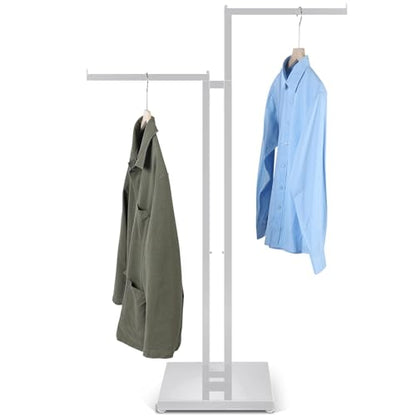 Weysat 2 Way Silver Clothing Rack with 16'' Straight Arms - color: Silver