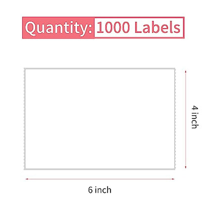L Liked 1000 Direct Thermal Labels 4"x6" for 3" Core Industrial Printers - size: 1 Roll