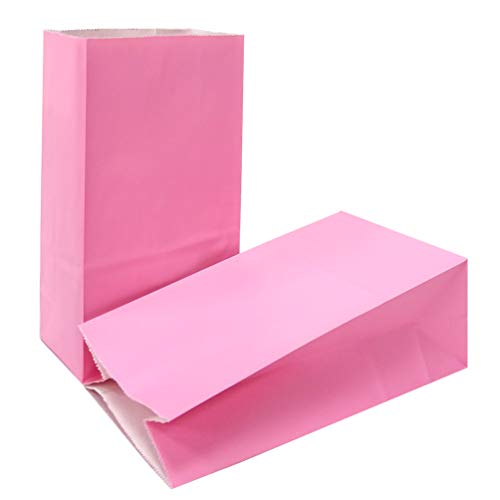 KEYYOOMY Small Pink Paper Bags Pink Goodie Bags (50 CT, 4.7x2.4x8.7 in) - color: Pink, size: 4.7x2.4x8.7 in - Small