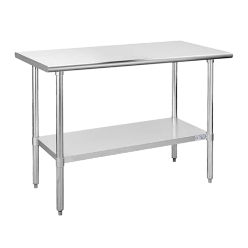 Hally Stainless Steel Table for Prep & Work 24 x 48 Inches NSF Commercial - color: Table, size: 24''x48''