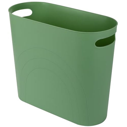 rejomiik Small Bathroom Trash Can, 3.5 Gallon Slim Garbage Can, Green - color: Green, size: 1 pack